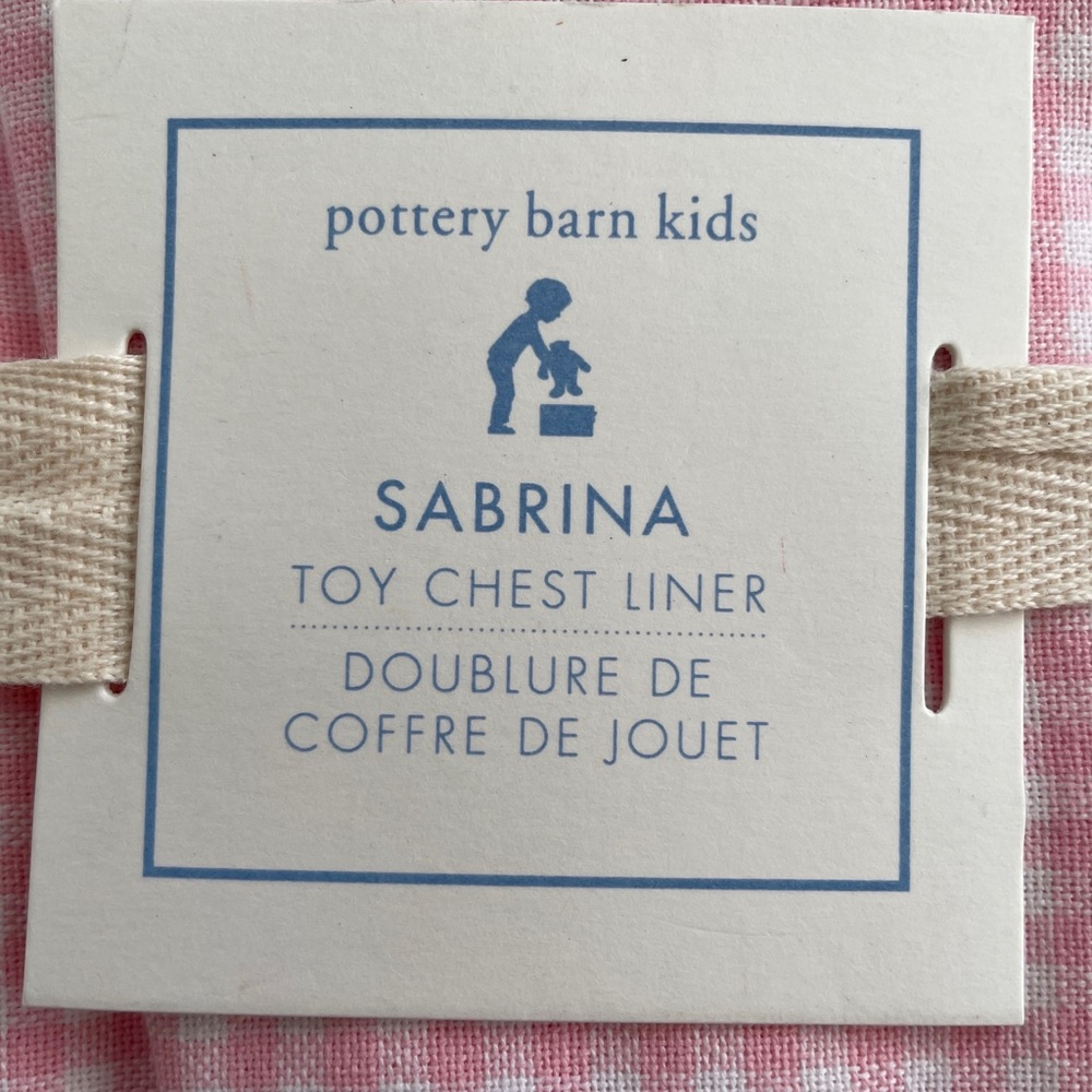 Pottery Barn Kids Sabrina Toy Chest Liner Pink Gingham NEW 👀👀👀👀